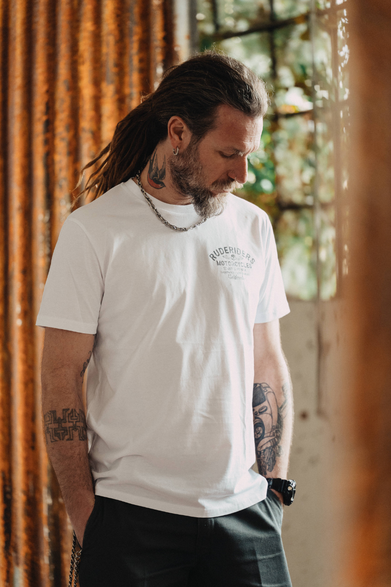Rude Riders T-Shirt Uomo Rude Riders Bianca Consegna Veloce
