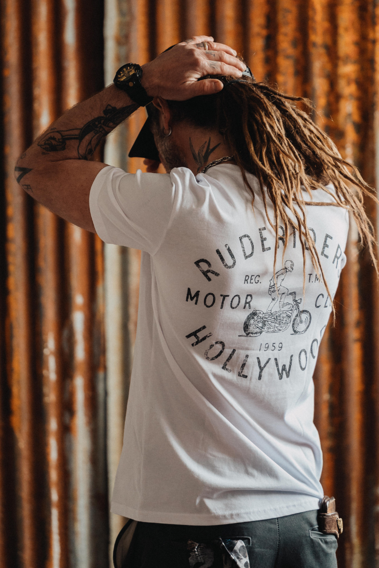 Rude Riders T-Shirt Uomo Motor Club Bianca Sottocosto