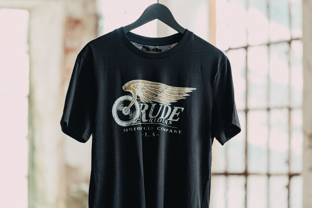 Rude Riders T-Shirt Uomo Flying Wheel Nera Convenienza