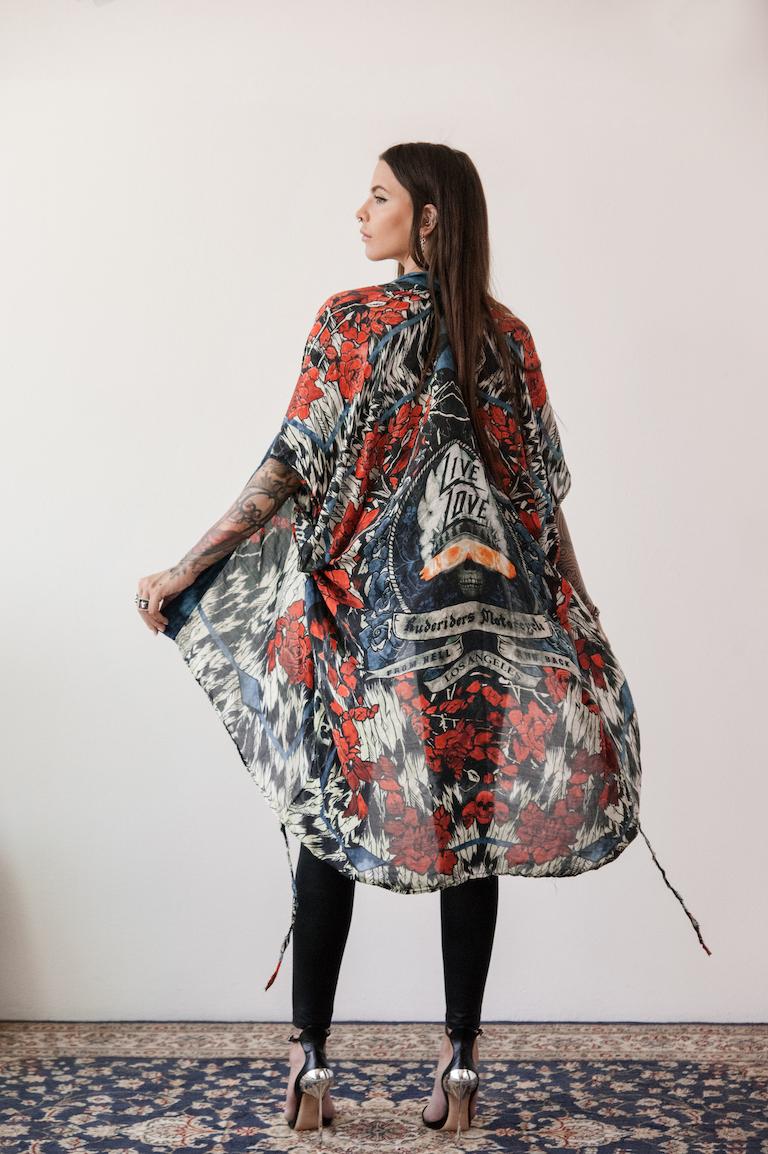 Rude Riders Kimono Donna Roses In Vendita