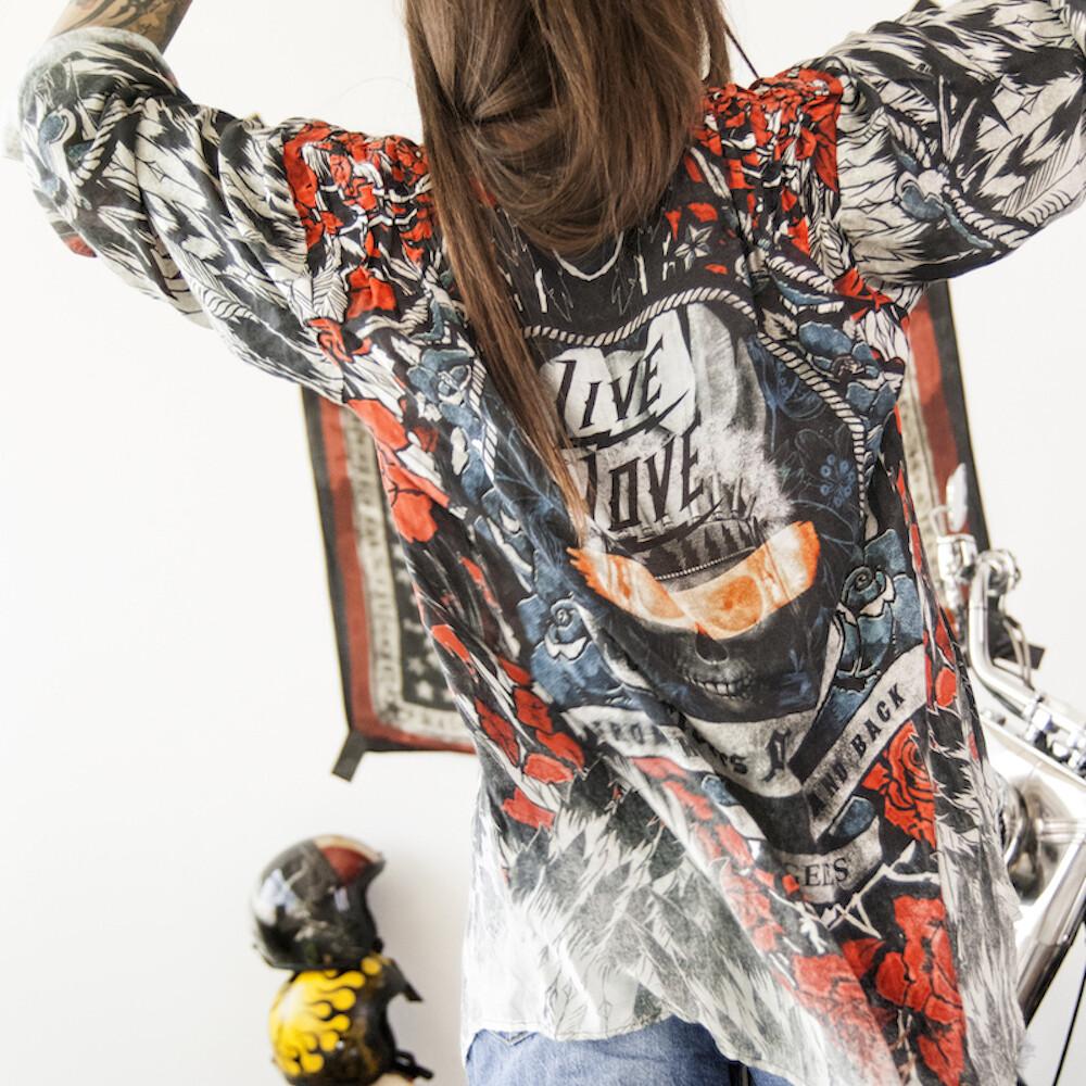 Rude Riders Shirt Donna Roses Nuova