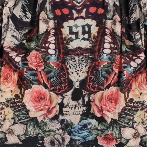 Rude Riders Shirt Donna Skull & Roses Moda