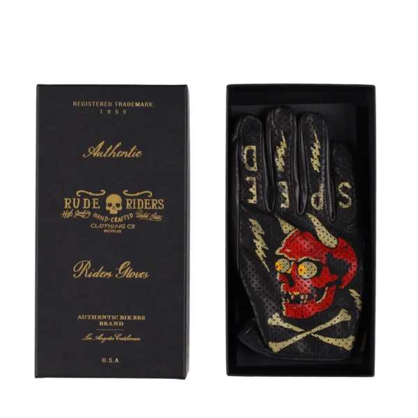 Rude Riders Guanti moto in pelle Speed Demon Pezzi Unici