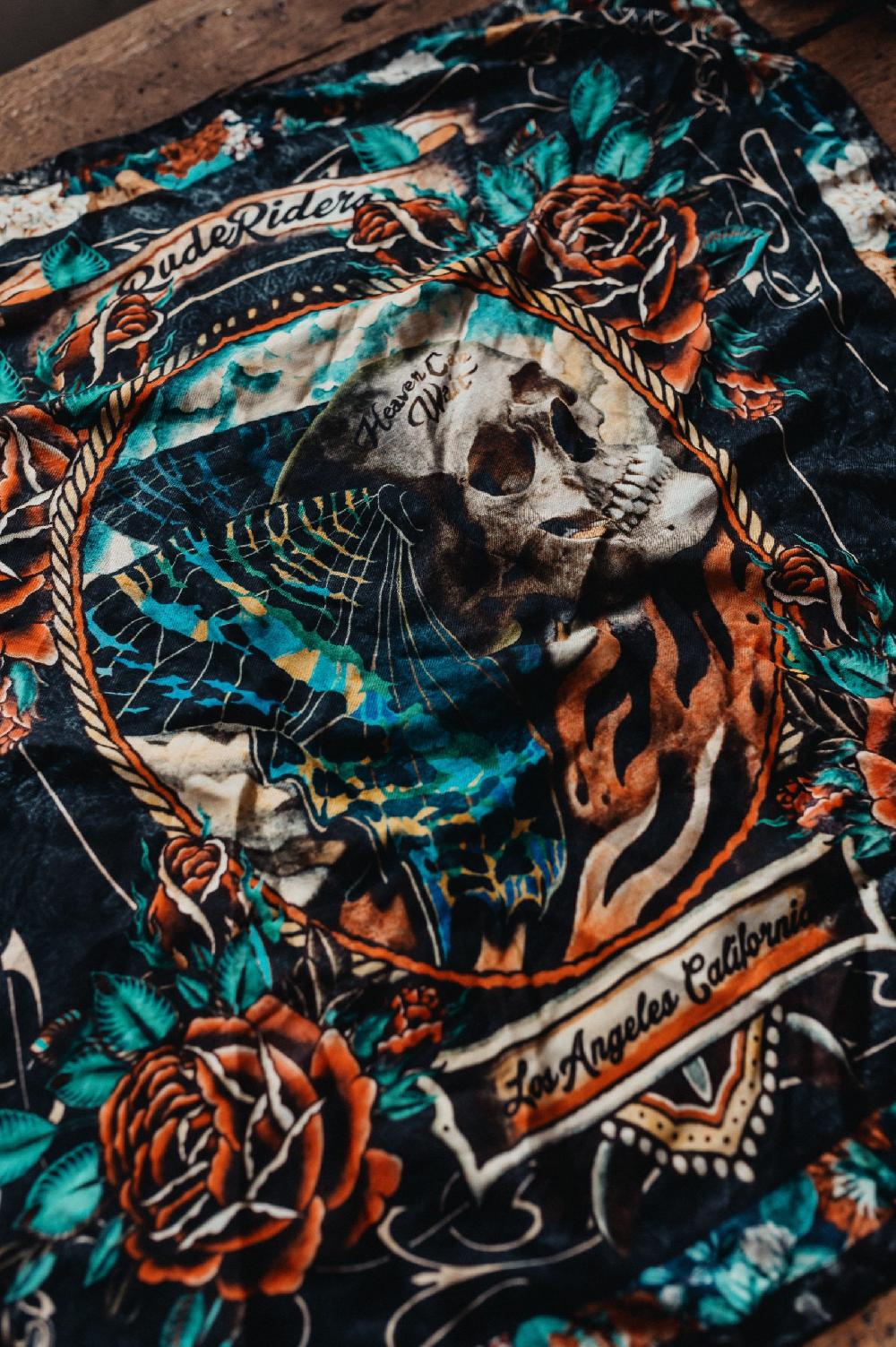 Rude Riders Bandana Skull&Butterfly Spedizione Gratuita