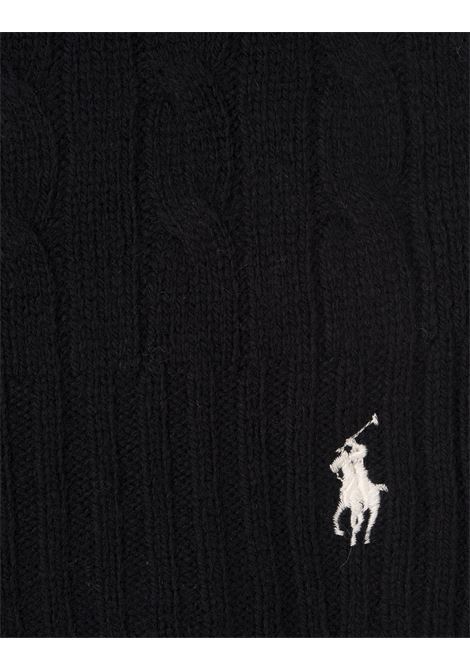 RALPH LAUREN Sciarpa In Lana e Cashmere a Trecce Nera - RALPH LAUREN Hotsell