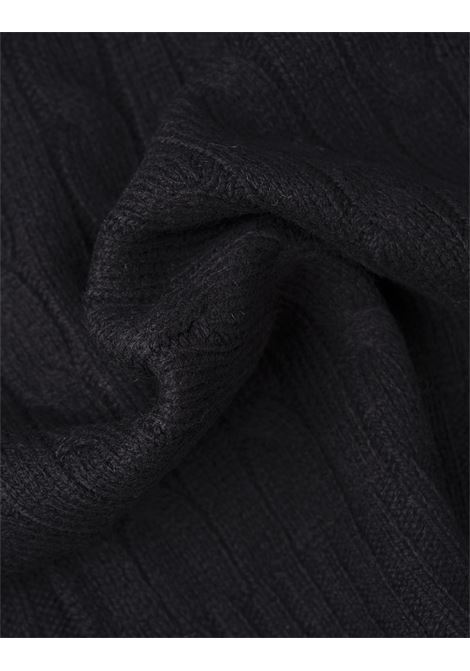 RALPH LAUREN Sciarpa In Lana e Cashmere a Trecce Nera - RALPH LAUREN Hotsell