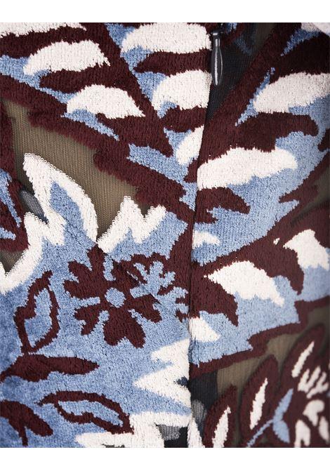 ETRO Abito Lungo Azzurro In Tulle Jacquard Velluto - ETRO Vendita Calda