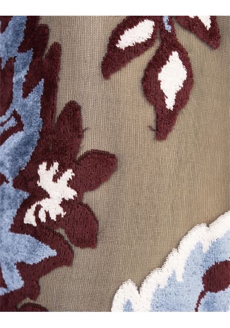 ETRO Abito Lungo Azzurro In Tulle Jacquard Velluto - ETRO Vendita Calda