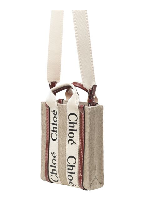CHLOÉ Tote Bag Mini North South In White - Brown - CHLOÉ In Saldo