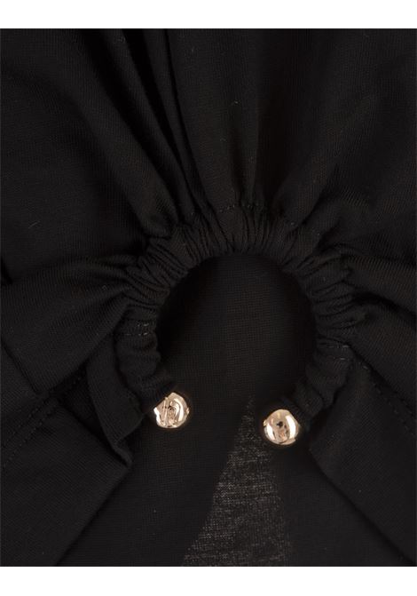 RABANNE T-Shirt Crop Nera Con Dettaglio Anello Laterale - RABANNE Qualità