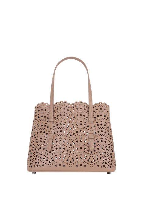 ALAIA Borsa Tote Mina 25 In Pelle Vienne a Onde Sabbia - ALAIA Promozione Limitata