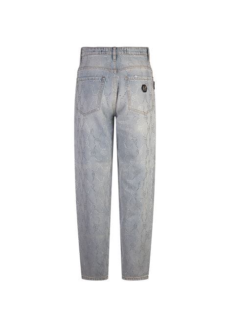 PHILIPP PLEIN Jeans Mom Fit Strass Monogram - PHILIPP PLEIN Prezzo Ridotto