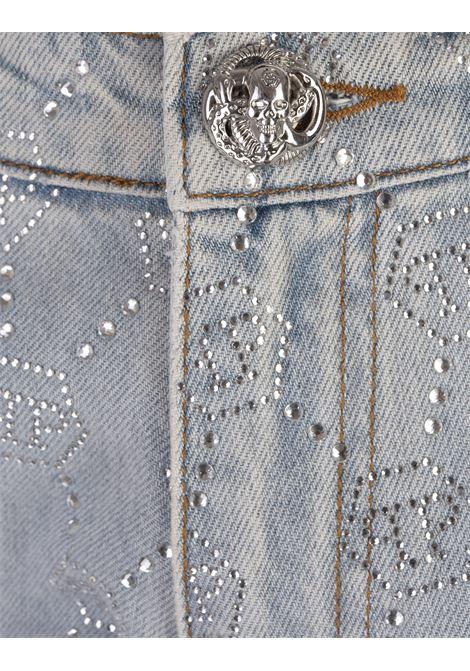 PHILIPP PLEIN Jeans Mom Fit Strass Monogram - PHILIPP PLEIN Prezzo Ridotto