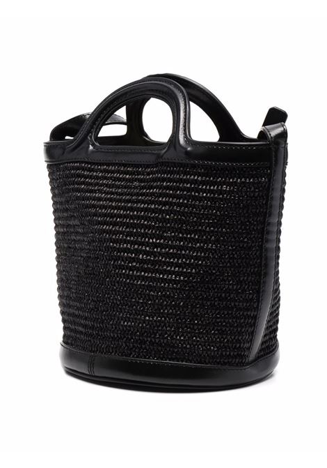 MARNI Borsa Tropicalia Piccola Nera In Pelle e Rafia - MARNI Offerte