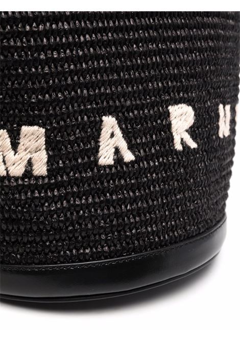 MARNI Borsa Tropicalia Piccola Nera In Pelle e Rafia - MARNI Offerte