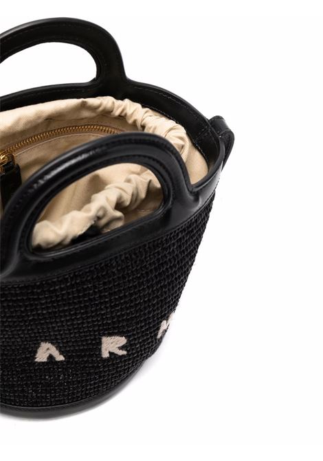 MARNI Borsa Tropicalia Piccola Nera In Pelle e Rafia - MARNI Offerte