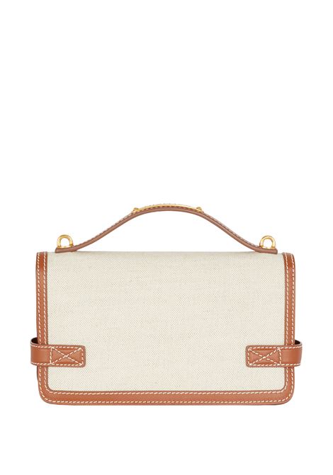 BALMAIN Borsa B-Buzz In Tela e Pelle Marrone Chiaro - BALMAIN Vendita Economica