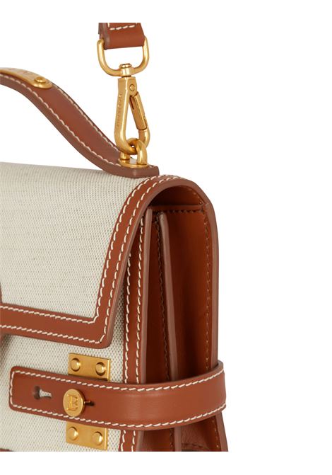 BALMAIN Borsa B-Buzz In Tela e Pelle Marrone Chiaro - BALMAIN Vendita Economica