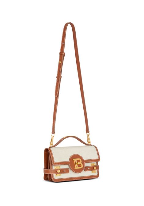 BALMAIN Borsa B-Buzz In Tela e Pelle Marrone Chiaro - BALMAIN Vendita Economica