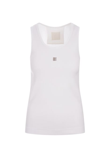 GIVENCHY Top Bianco Con Placca Logo - GIVENCHY Negozio