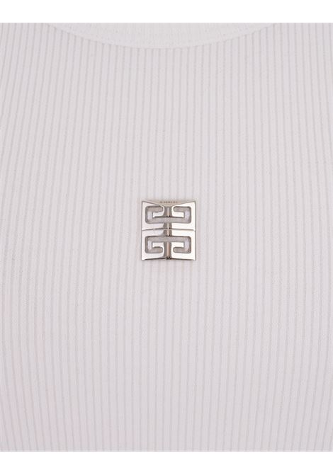 GIVENCHY Top Bianco Con Placca Logo - GIVENCHY Negozio