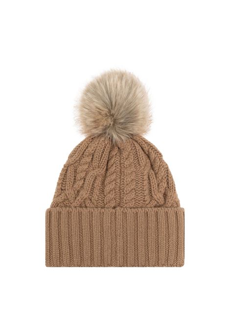 MONCLER Berretto Beige In Lana e Cashmere Con Pompon - MONCLER In Saldo