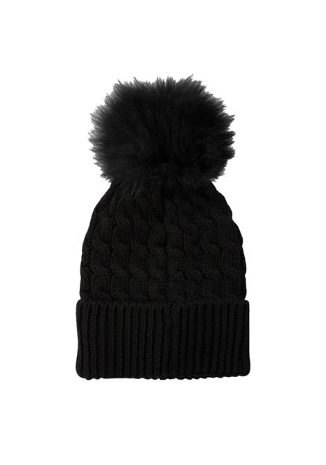 MONCLER GRENOBLE Berretto In Lana a Trecce Nero Con Pompon - MONCLER GRENOBLE Italy