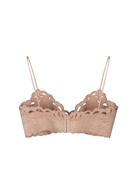 ERMANNO SCERVINO Top Bra In Satin Di Seta Rosa Con Ricami - ERMANNO SCERVINO Vendita