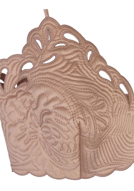 ERMANNO SCERVINO Top Bra In Satin Di Seta Rosa Con Ricami - ERMANNO SCERVINO Vendita