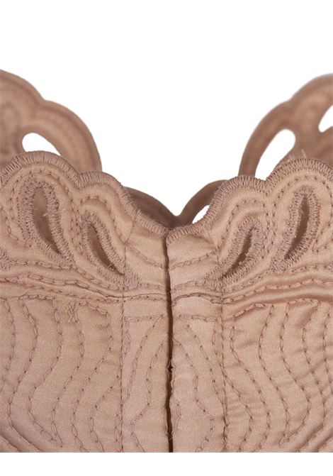 ERMANNO SCERVINO Top Bra In Satin Di Seta Rosa Con Ricami - ERMANNO SCERVINO Vendita