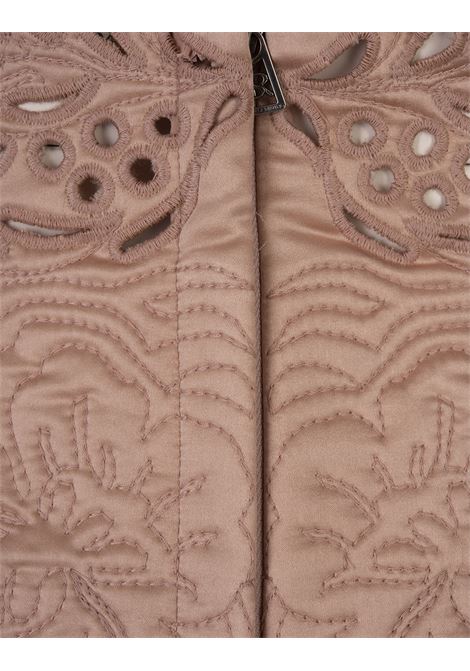 ERMANNO SCERVINO Minigonna In Satin Di Seta Rosa Con Ricami - ERMANNO SCERVINO Promozione