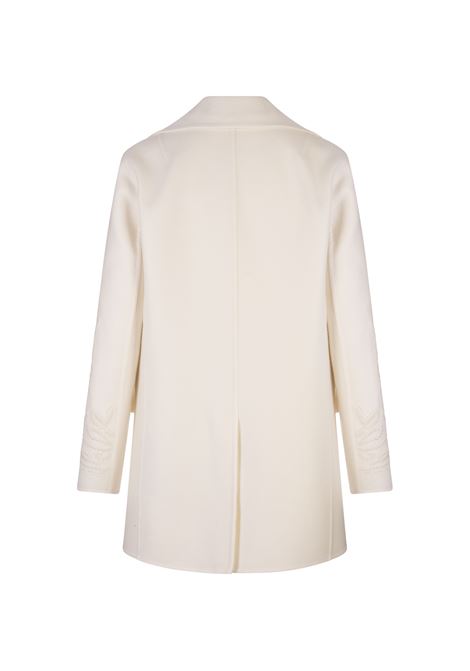ERMANNO SCERVINO Cappotto In Panno Di Lana Bianco con Ricami - ERMANNO SCERVINO Spedizione Gratuita