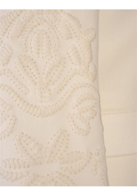 ERMANNO SCERVINO Cappotto In Panno Di Lana Bianco con Ricami - ERMANNO SCERVINO Spedizione Gratuita