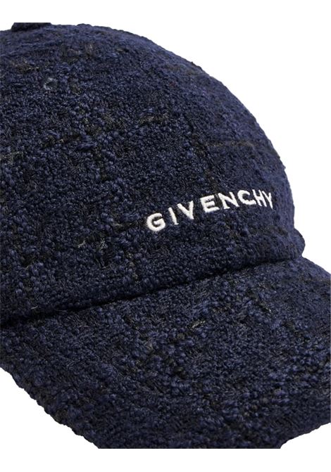 GIVENCHY Cappello Da Baseball Givenchy In Tweed Blu Scuro - GIVENCHY Consegna Veloce