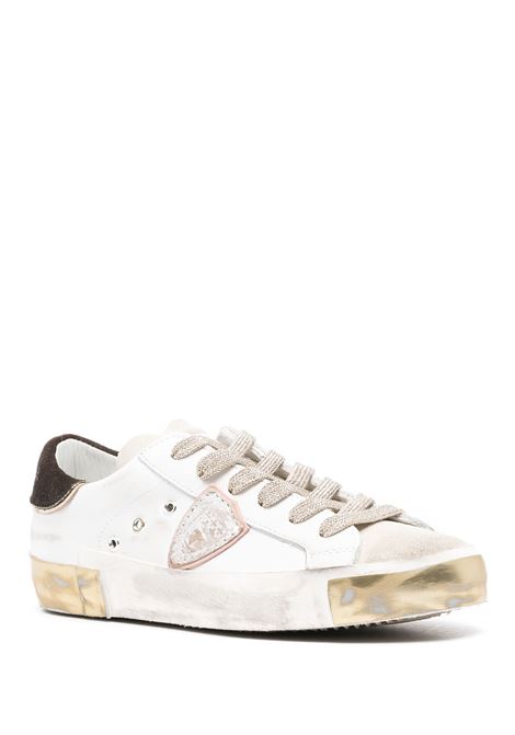 PHILIPPE MODEL Sneakers Prsx Bianche Oro e Marroni - PHILIPPE MODEL Presa