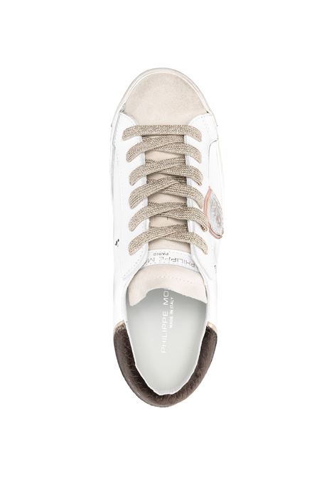 PHILIPPE MODEL Sneakers Prsx Bianche Oro e Marroni - PHILIPPE MODEL Presa
