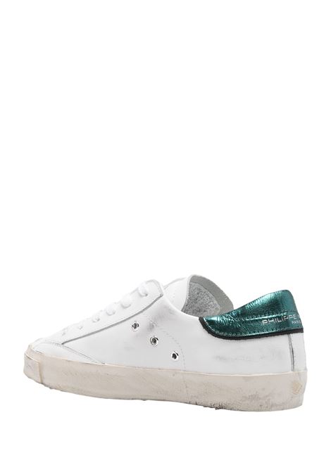 PHILIPPE MODEL Sneakers Prsx Bianche e Petrolio - PHILIPPE MODEL Sconto