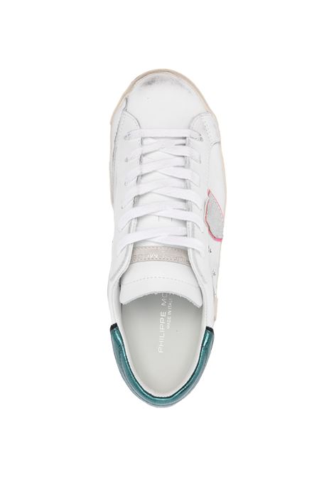 PHILIPPE MODEL Sneakers Prsx Bianche e Petrolio - PHILIPPE MODEL Sconto