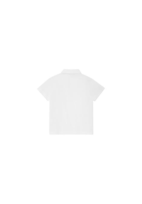 FENDI KIDS Polo In Piquet Di Cotone Bianco Gesso Con Bollo Blu - FENDI KIDS Offerte