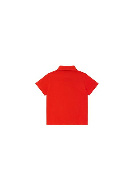 FENDI KIDS Polo In Piquet Di Cotone Rosso Gesso Con Bollo Bianco - FENDI KIDS Hotsell