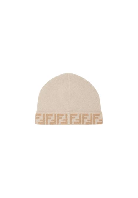 FENDI KIDS Cappello Reversibile Beige Con Logo FF - FENDI KIDS 2025