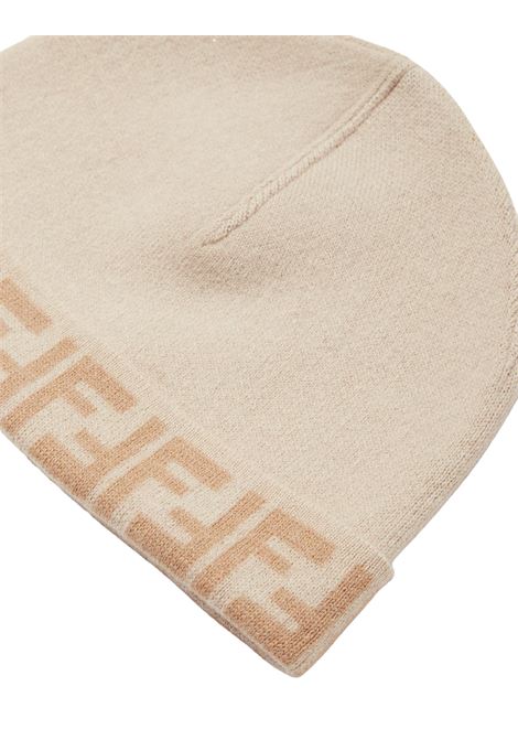 FENDI KIDS Cappello Reversibile Beige Con Logo FF - FENDI KIDS 2025