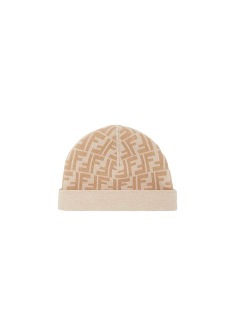 FENDI KIDS Cappello Reversibile Beige Con Logo FF - FENDI KIDS 2025