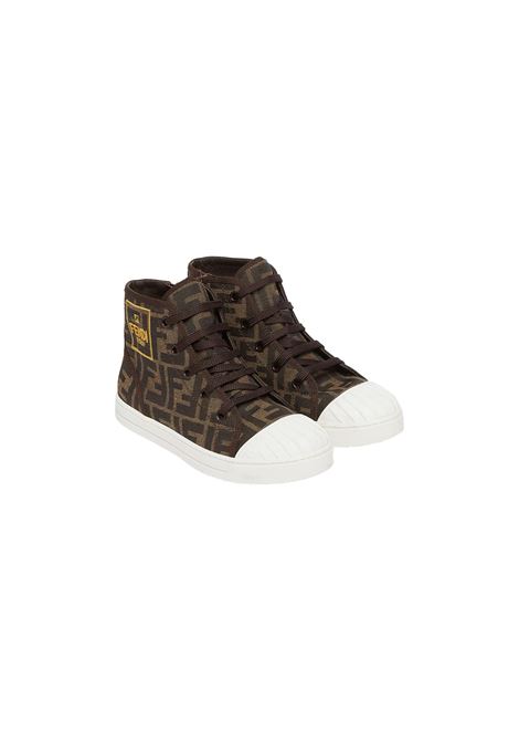 FENDI KIDS Sneakers Mid-Top Con Logo FF All-Over - FENDI KIDS Nuovo