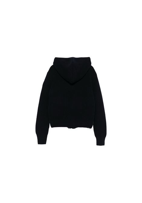 MONCLER ENFANT Cardigan Imbottito In Maglia Blu Con Zip e Cappuccio - MONCLER ENFANT Promozione