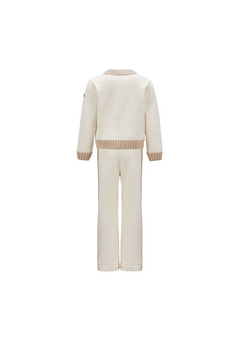 MONCLER ENFANT Set Sportivo Bianco Con Logo e Orli In Maglia - MONCLER ENFANT Spedizione Gratuita