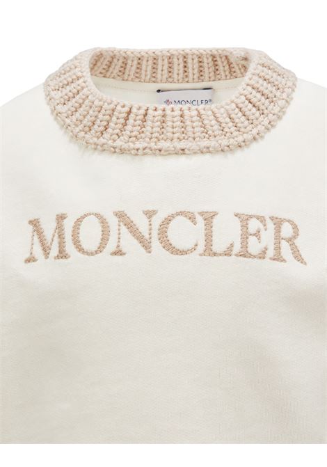 MONCLER ENFANT Set Sportivo Bianco Con Logo e Orli In Maglia - MONCLER ENFANT Spedizione Gratuita