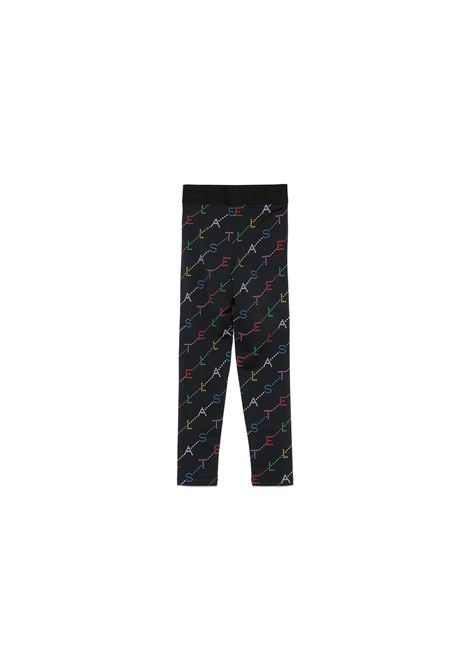 STELLA MCCARTNEY KIDS Leggings Neri Con Logo Multicolore All-Over - STELLA MCCARTNEY KIDS Pezzi Unici