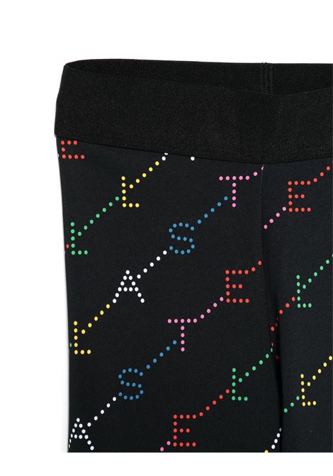 STELLA MCCARTNEY KIDS Leggings Neri Con Logo Multicolore All-Over - STELLA MCCARTNEY KIDS Pezzi Unici