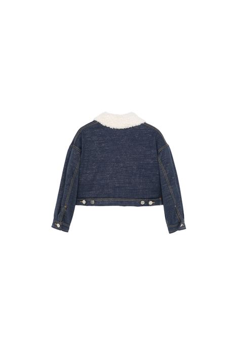 SIMONETTA Giacca In Denim Blu Con Collo in Finto Shearling - SIMONETTA Consegna Veloce